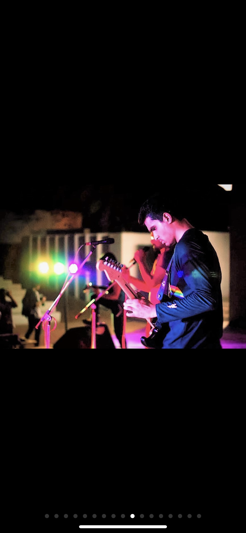 Priyal Maheshwari performing electric guitar onstage